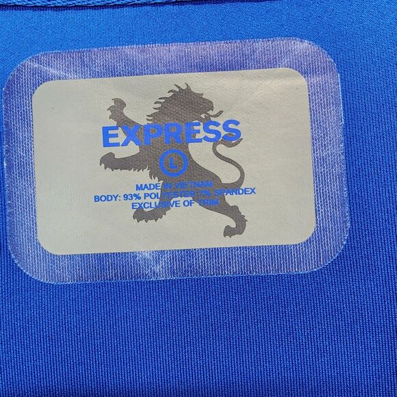 Y2K Express Track Jacket Size L Blue White Epaulettes New York Graphic 2008 - Picture 11 of 14